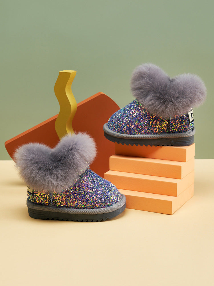 *Pre-Order* KIDS Sequin Fur Boots
