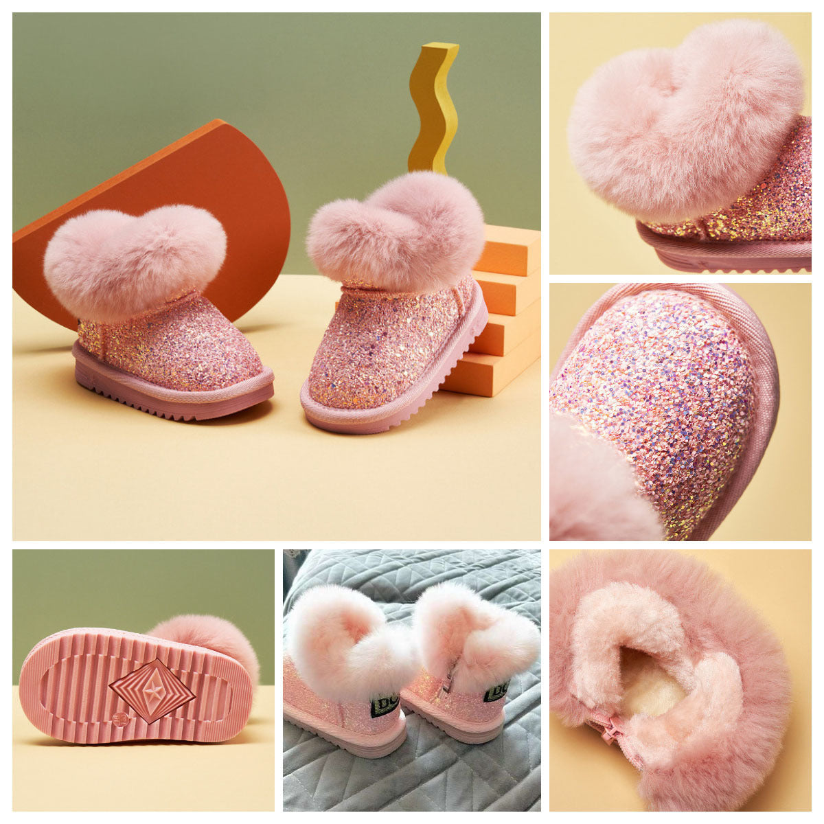 *Pre-Order* KIDS Sequin Fur Boots