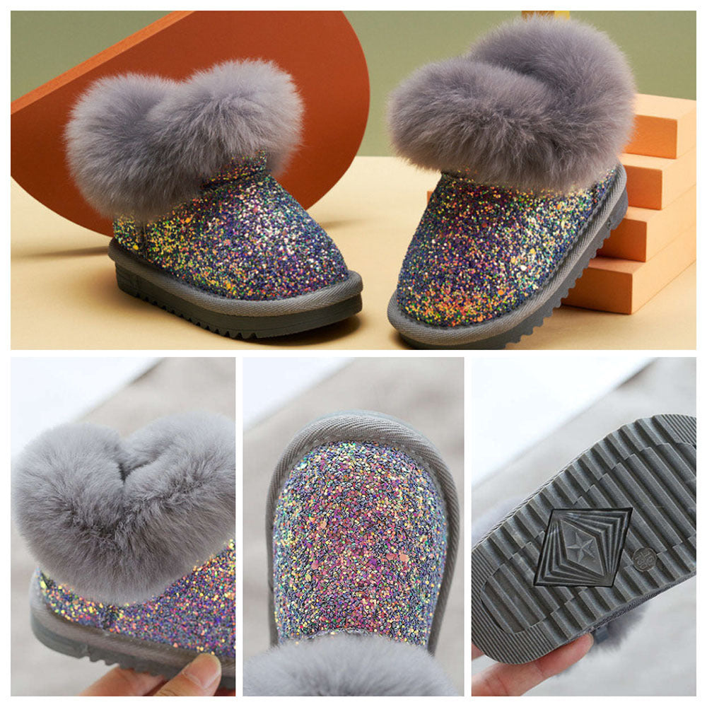 *Pre-Order* KIDS Sequin Fur Boots