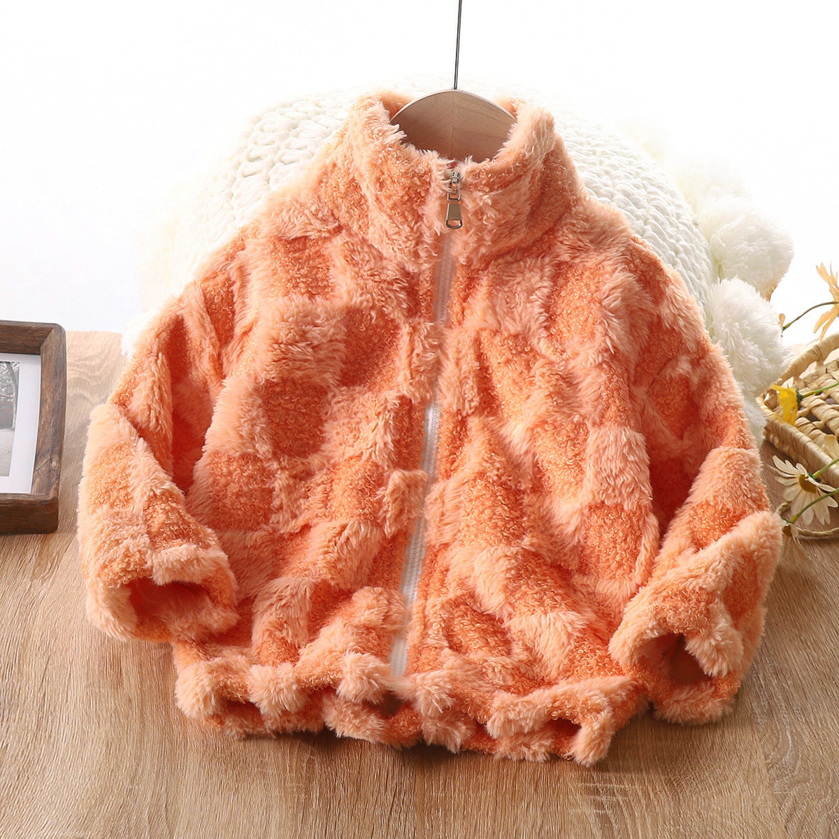 *Pre-Order* Kids Fuzzy Checker Jacket