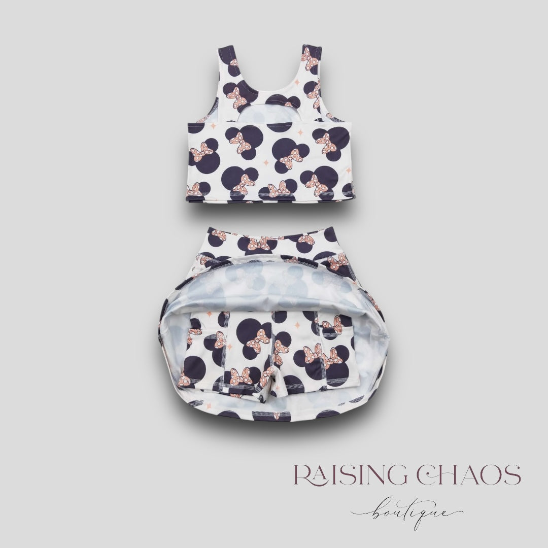 *PRE-ORDER* Mouse Bows Athletic Skort Set