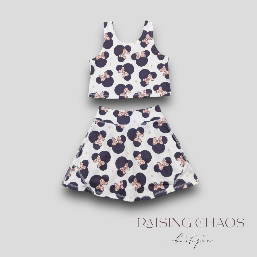 *PRE-ORDER* Mouse Bows Athletic Skort Set