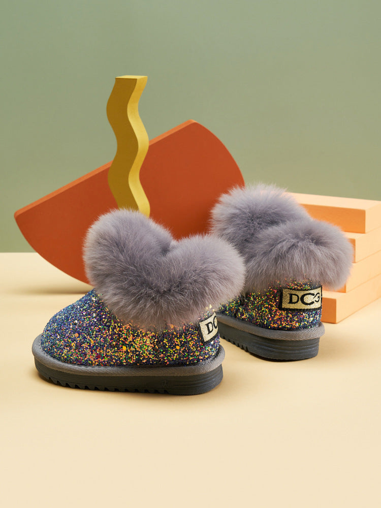 *Pre-Order* KIDS Sequin Fur Boots