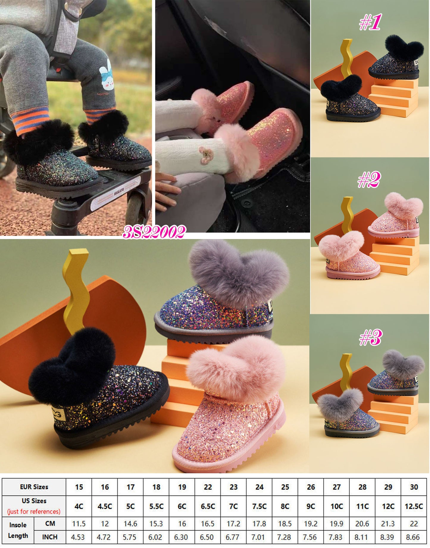 *Pre-Order* KIDS Sequin Fur Boots