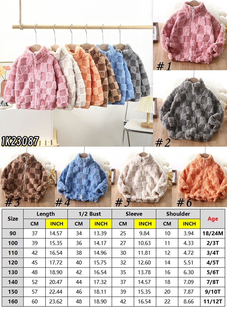 *Pre-Order* Kids Fuzzy Checker Jacket