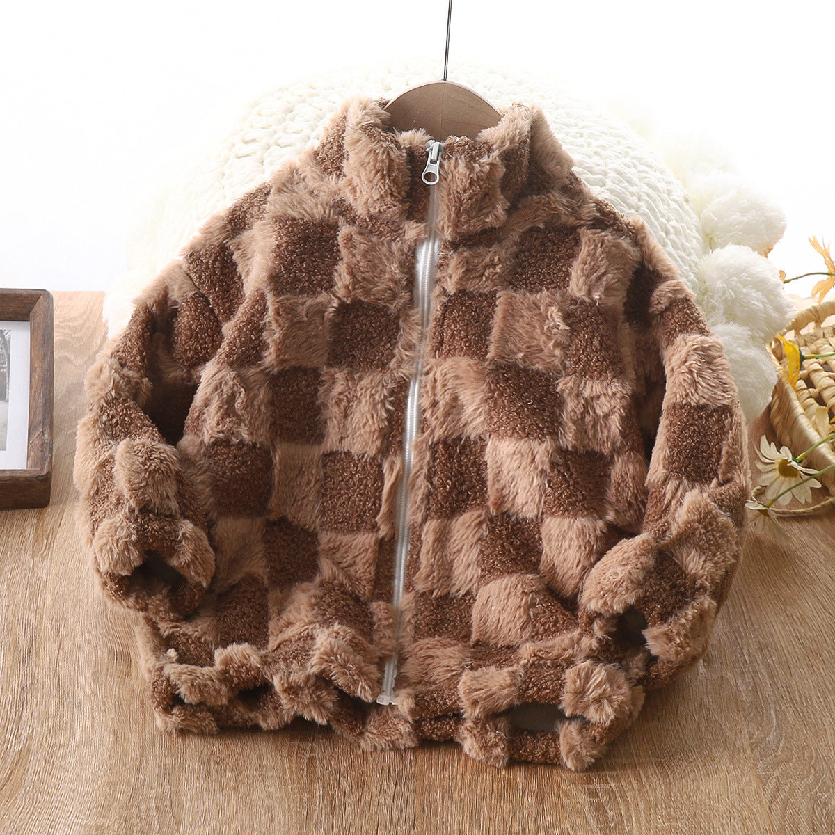 *Pre-Order* Kids Fuzzy Checker Jacket