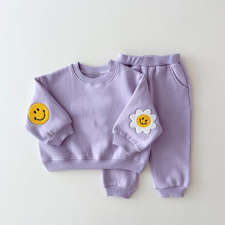 *Pre-Order* Kids Floral Smiley Jogger Set