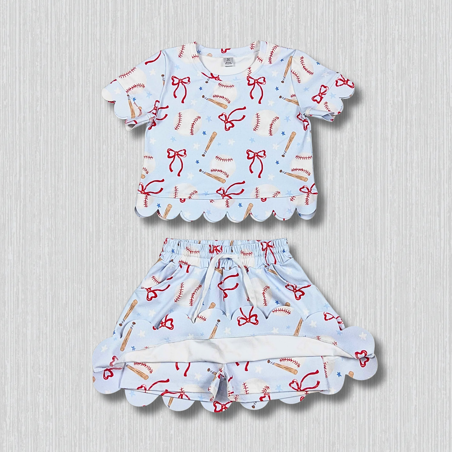 *PRE-ORDER* Baseball - Scalloped Skirt Set