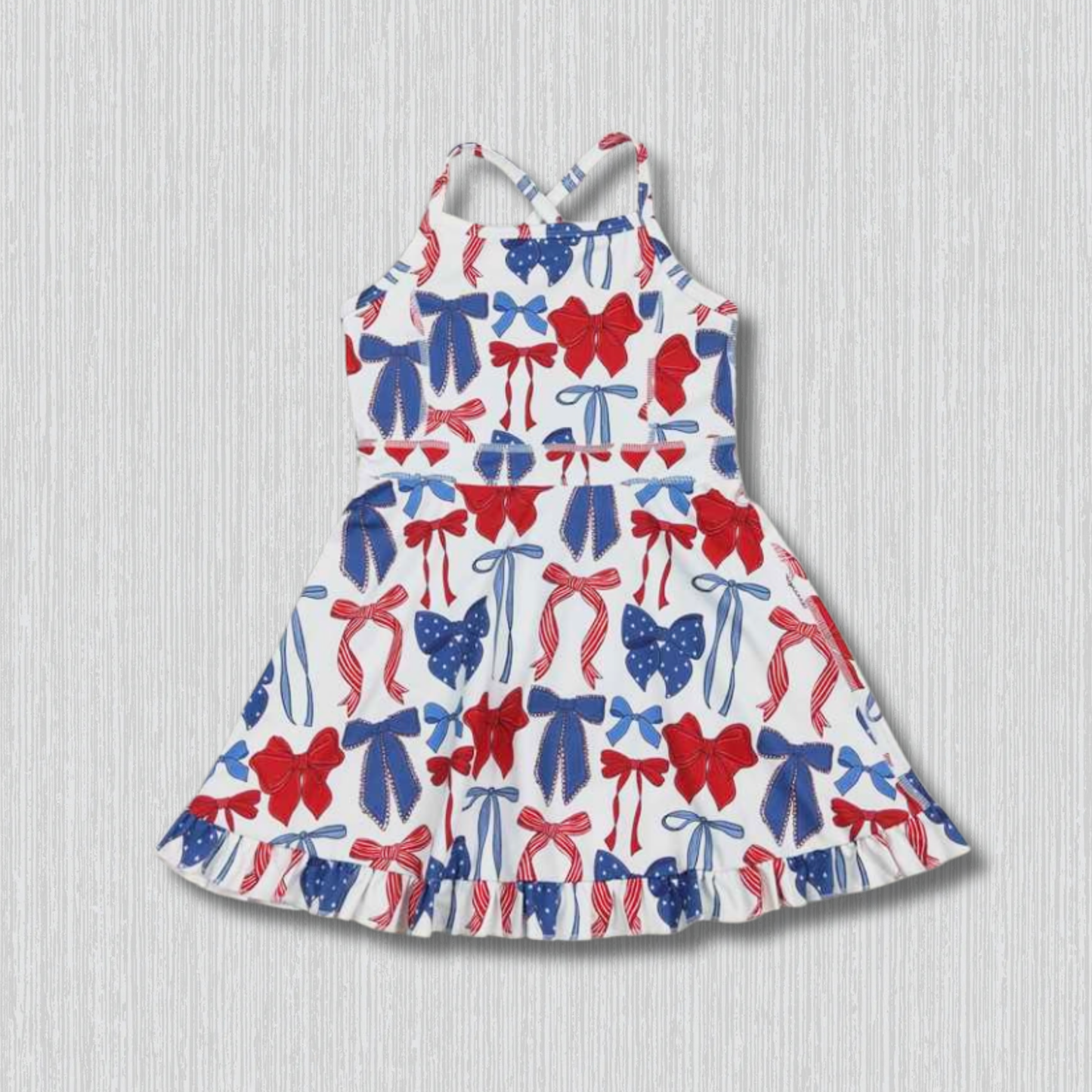 *PRE-ORDER* Patriotic Criss Cross Back Athletic Dress