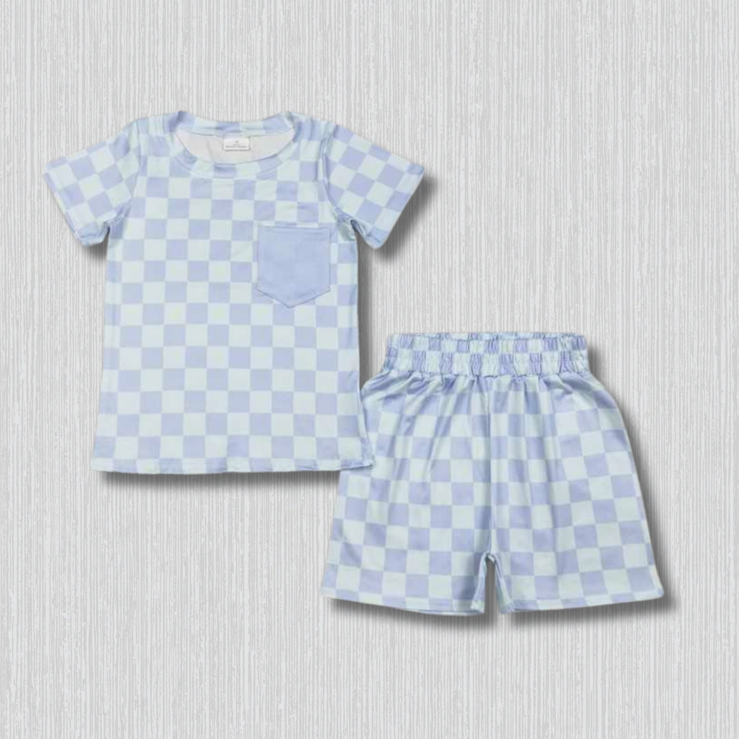 *PRE-ORDER* Blue Check Shorts Set