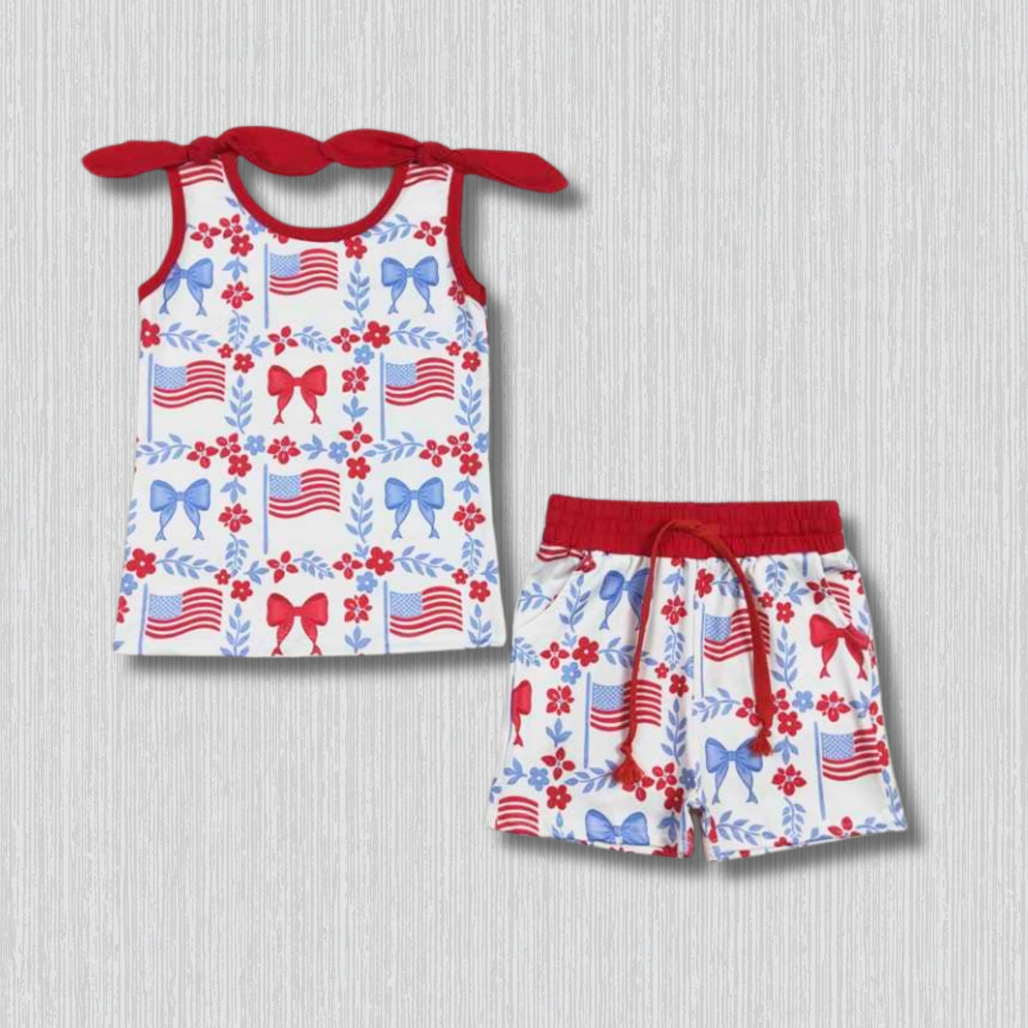 *PRE-ORDER* Patriotic Bows Shorts Set