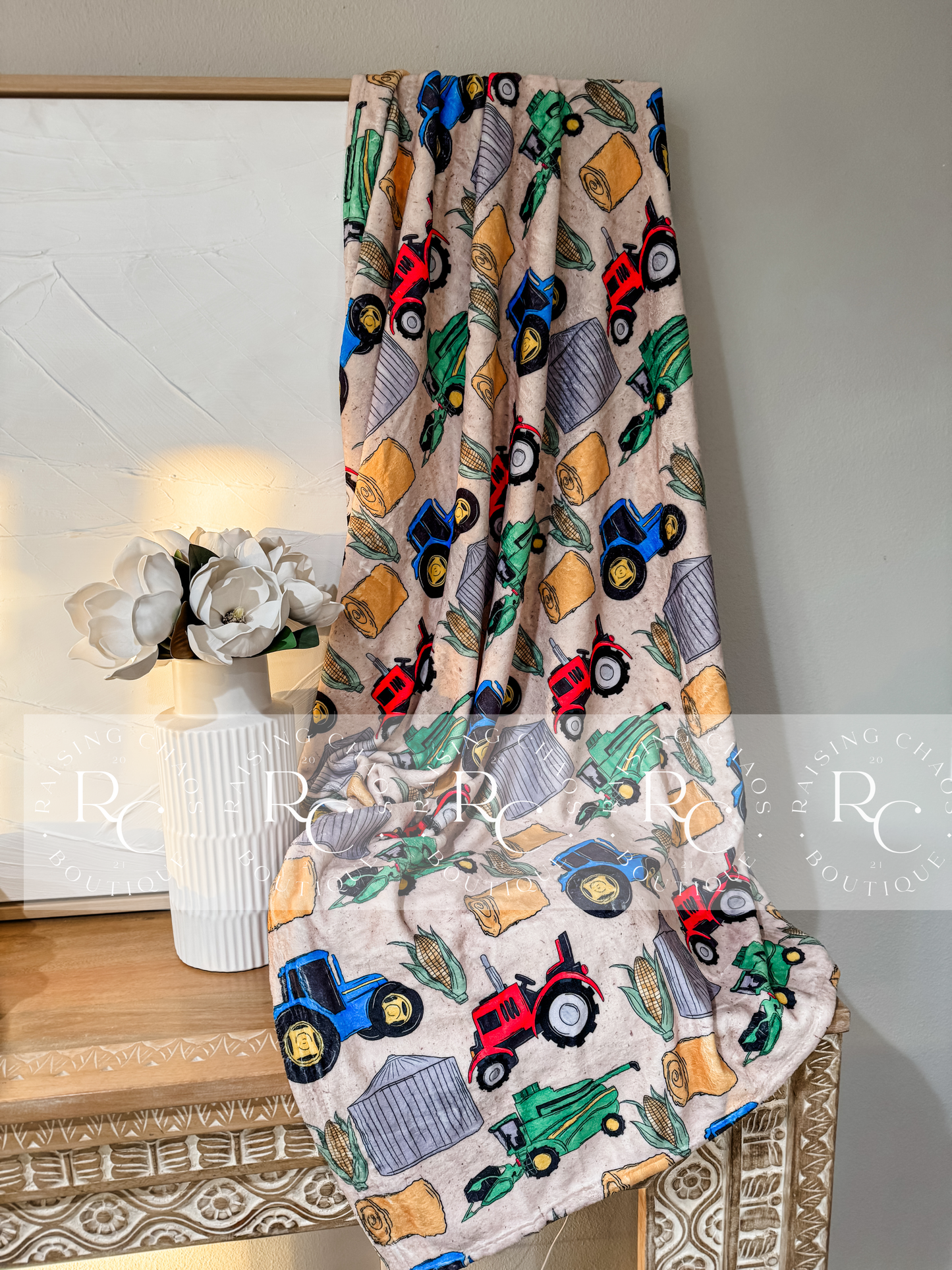 RTS - Tractors Plush Blanket 50x60