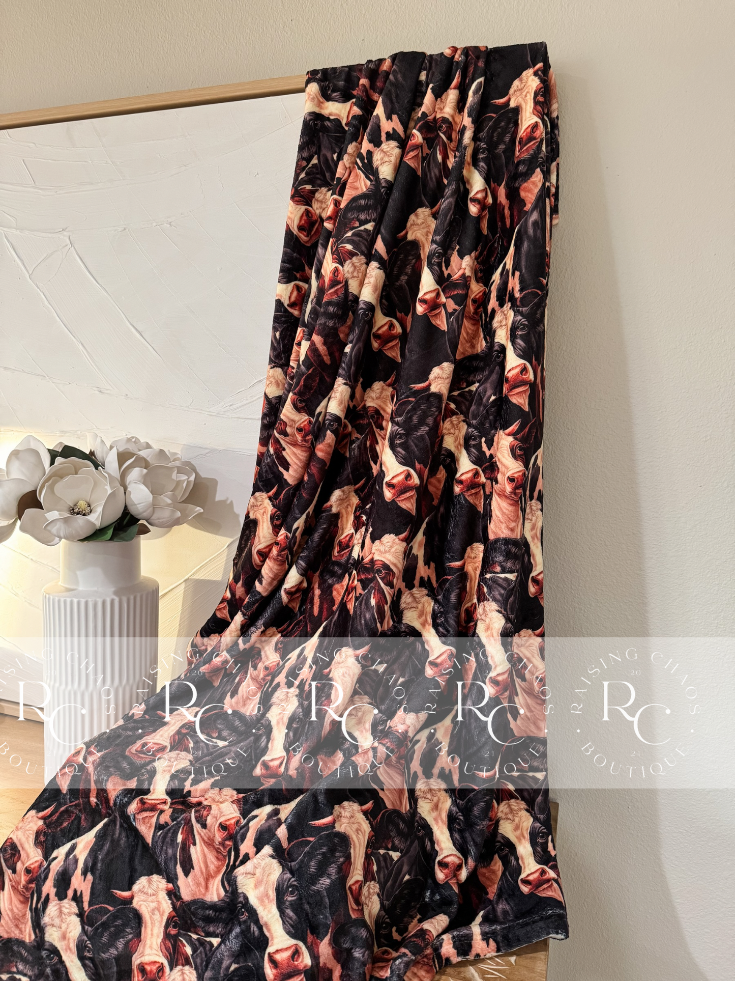 RTS - Cows Plush Blanket 50x60