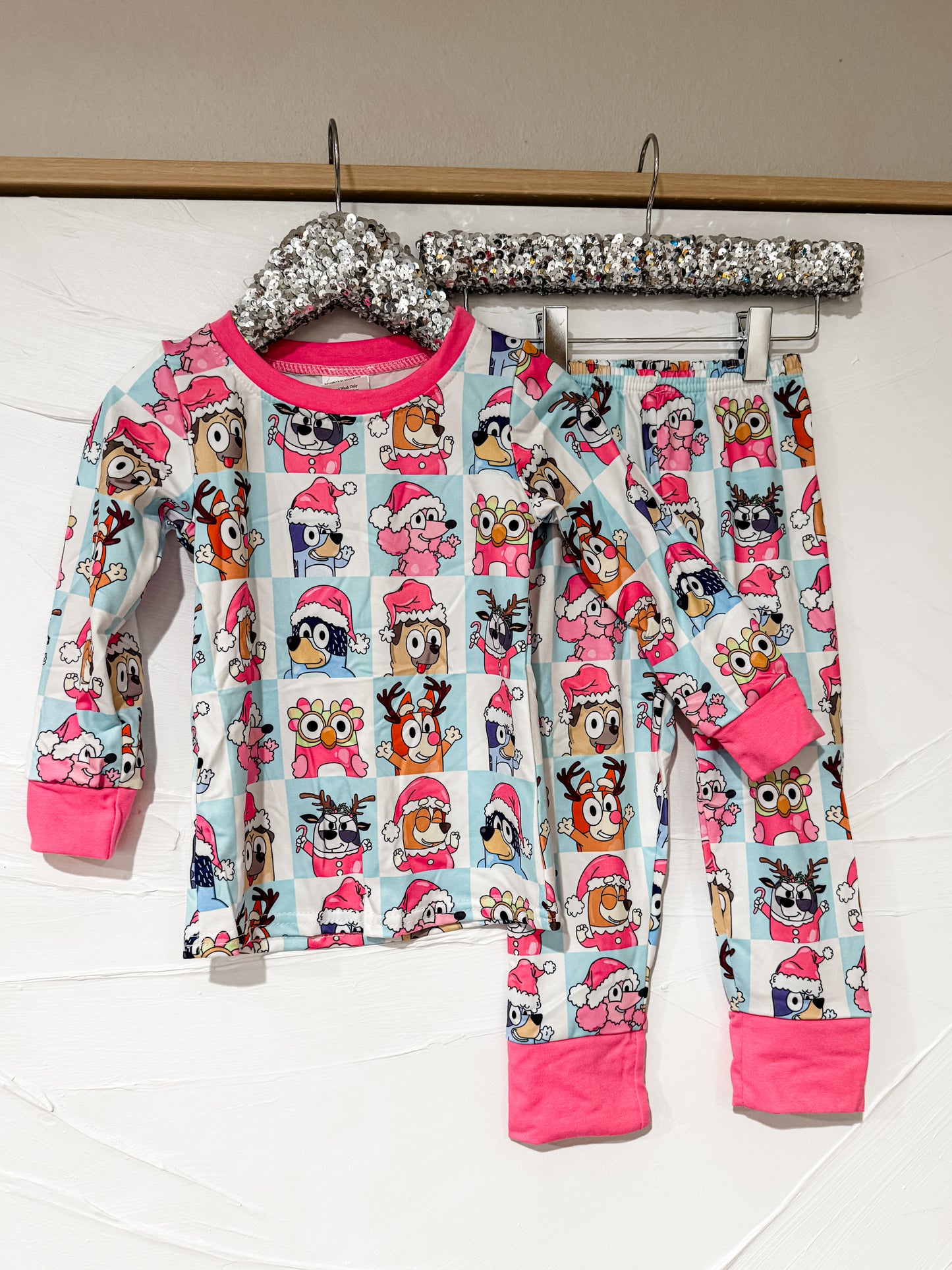 RTS - Pink Heeler Christmas Lounge Set