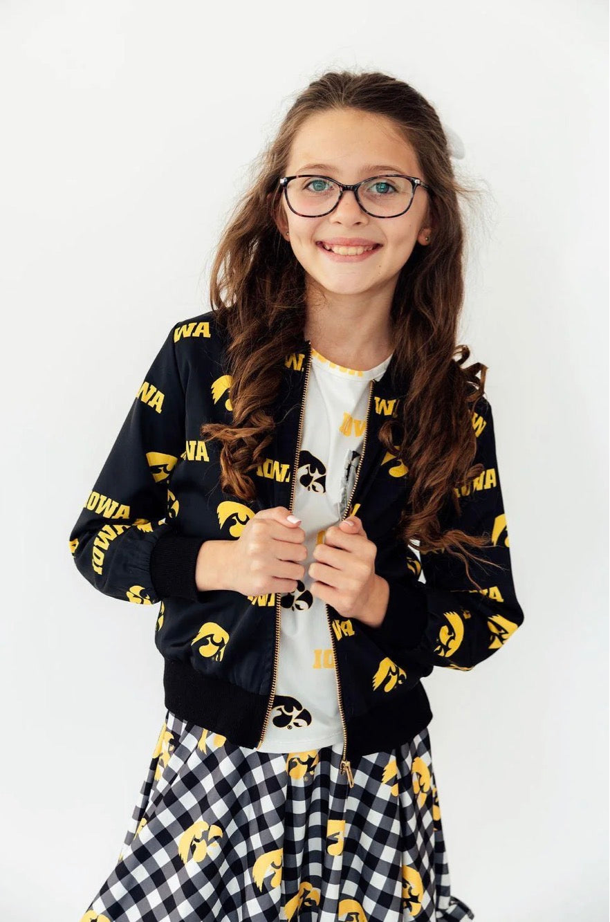 *PRE-ORDER* Iowa Black Tigerhawk Satin Jacket