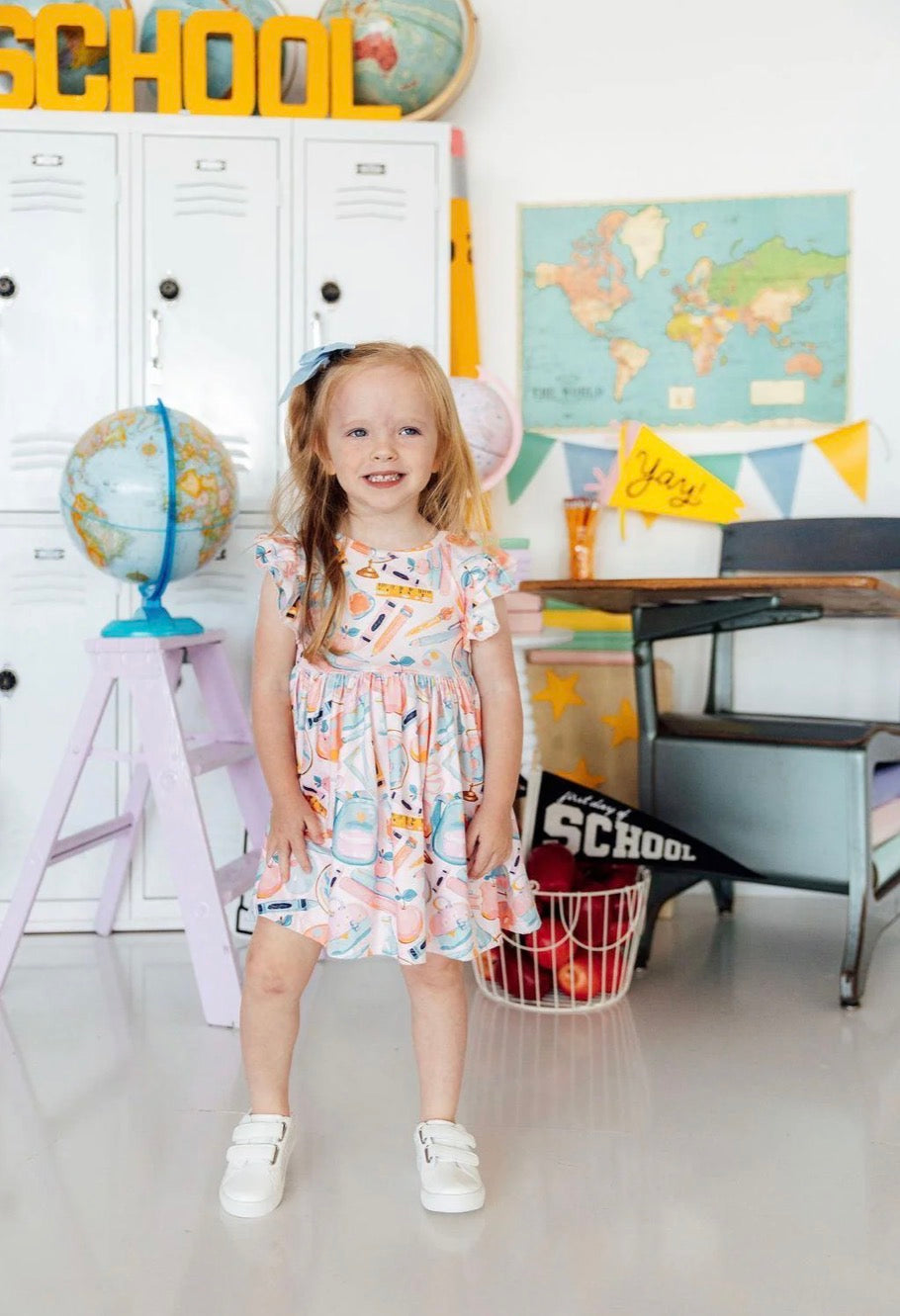 *PRE-ORDER* Class Act Flutter Sleeve Twirl Dress