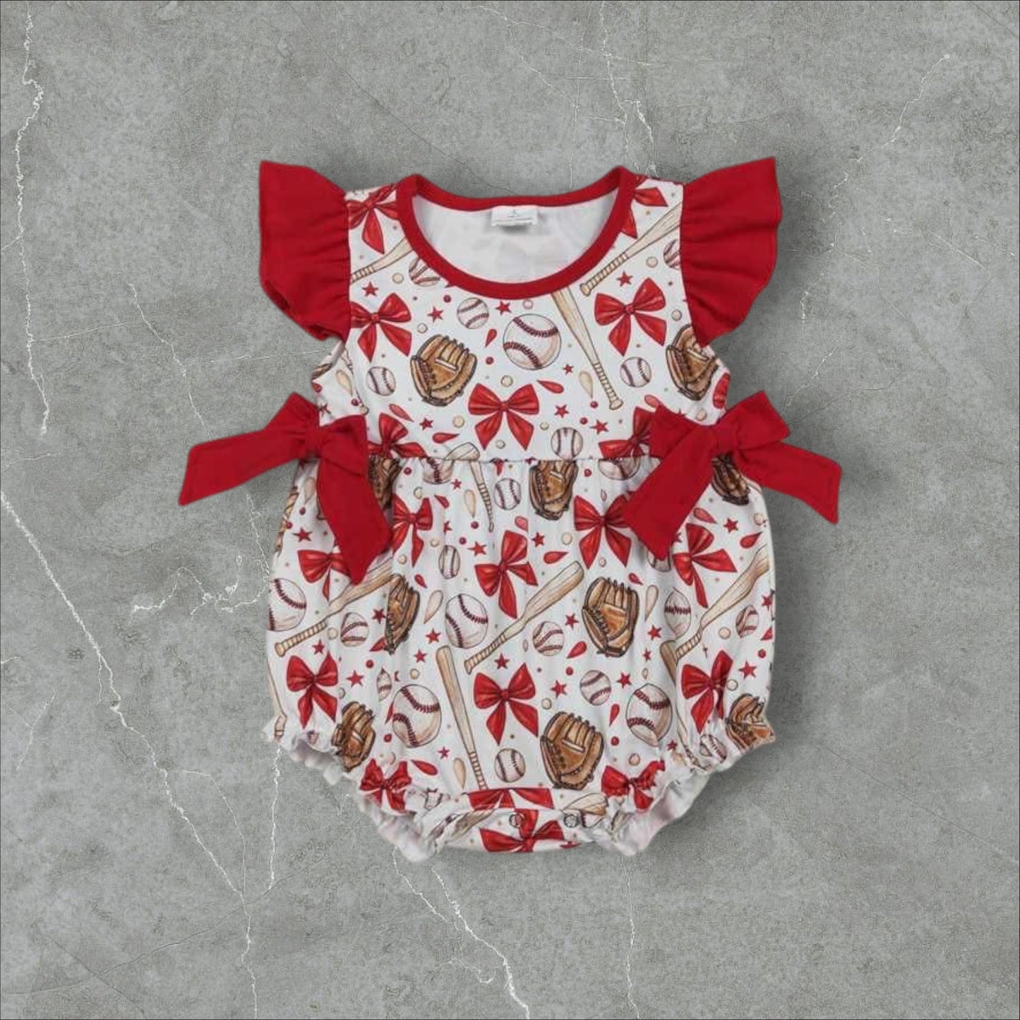 *PRE-ORDER* Baseball & Bows Romper
