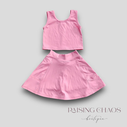 *Pre-Order* Pink Athletic Skort Set