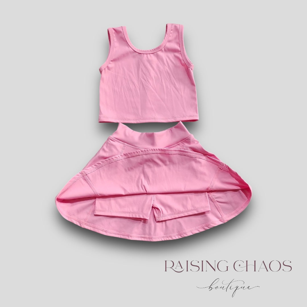 *Pre-Order* Pink Athletic Skort Set