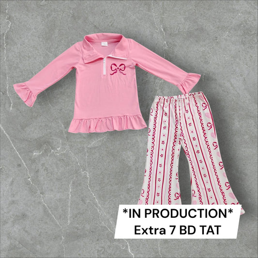 *PRE-ORDER* Quarter Zip Bow Pant Set