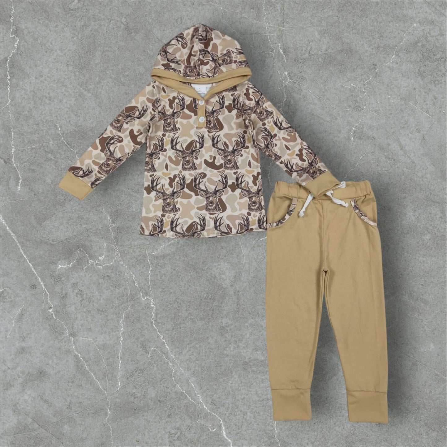 *PRE-ORDER* Hunting - Camo Hooded Deer Pant Set