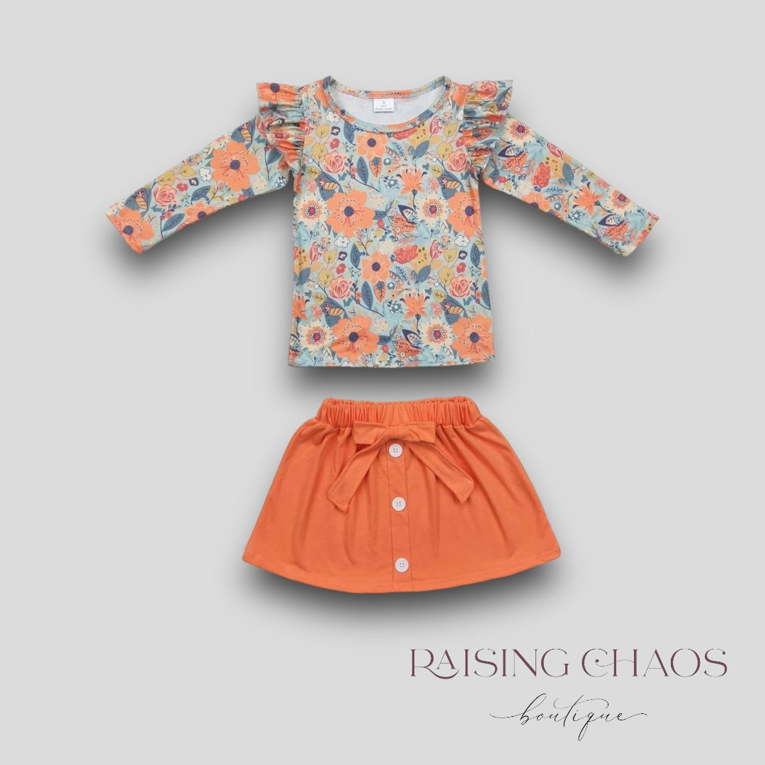 *PRE-ORDER* Fall Floral Skirt Set