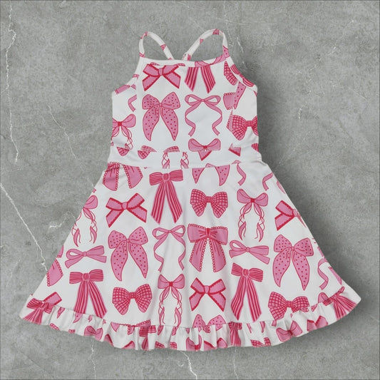 *Pre-Order* Bow Athletic Dress w Cross Back + Built-In Shorts