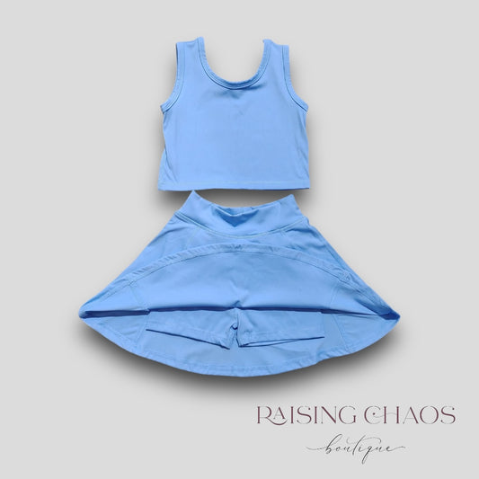 *Pre-Order* Light Blue Athletic Skort Set