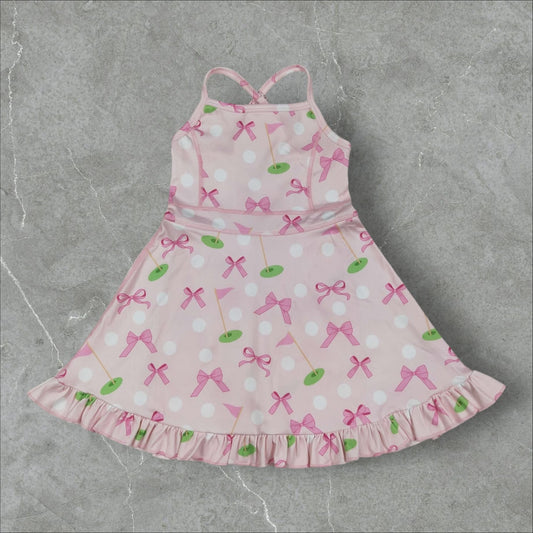 *Pre-Order* Bow Golf Athletic Dress w Cross Back + Built-In Shorts