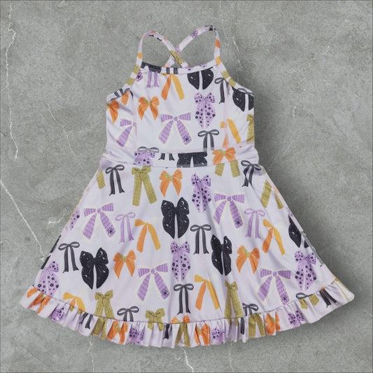 *Pre-Order* Bows Leopard Athletic Dress w Cross Back + Built-In Shorts