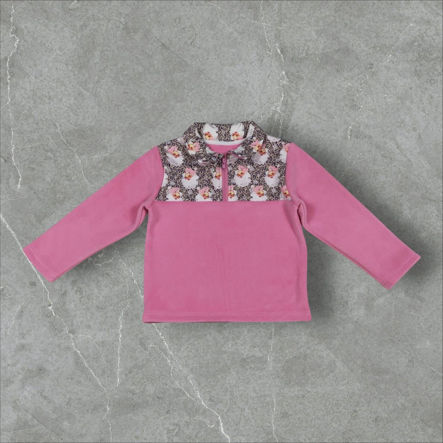 *PRE-ORDER* Christmas - Pink Santa Zip Up Fleece Pullover