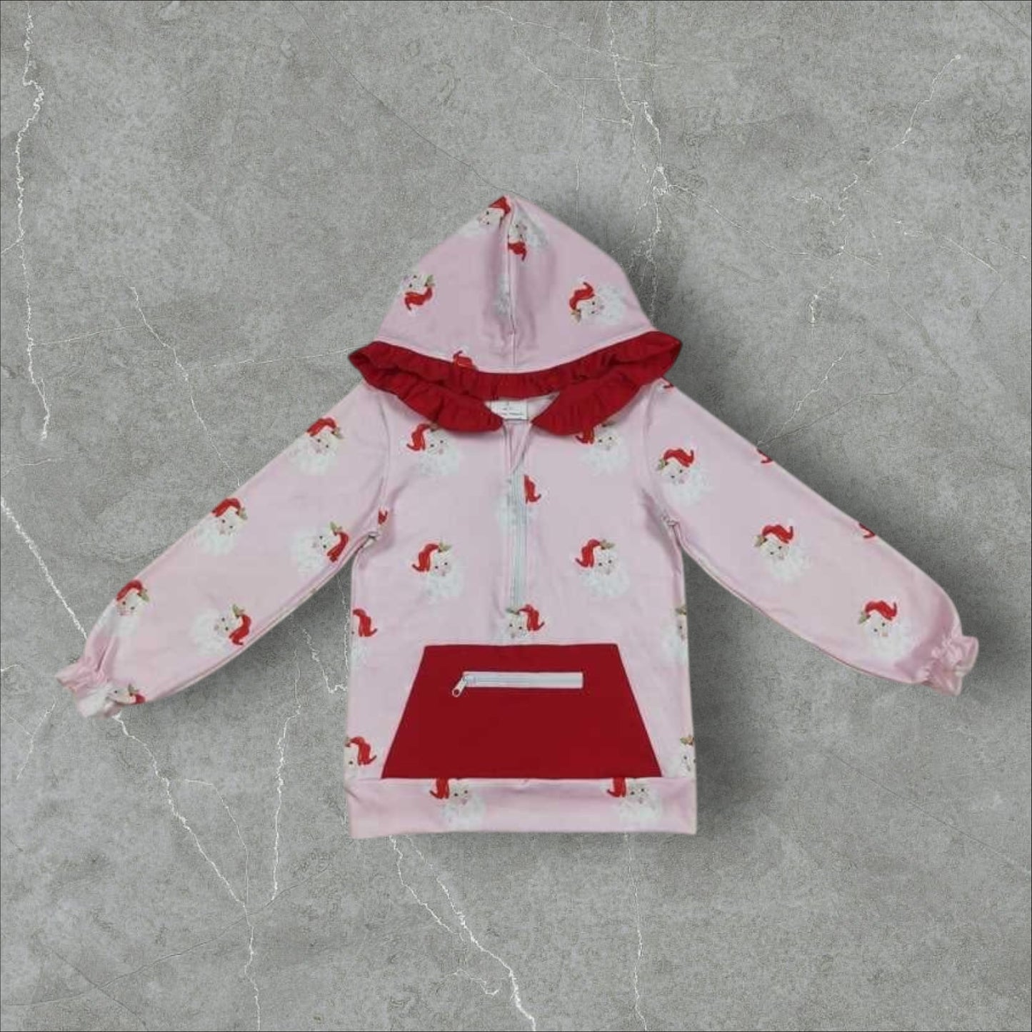 *PRE-ORDER* Christmas - Pink Santa Quarter Zip