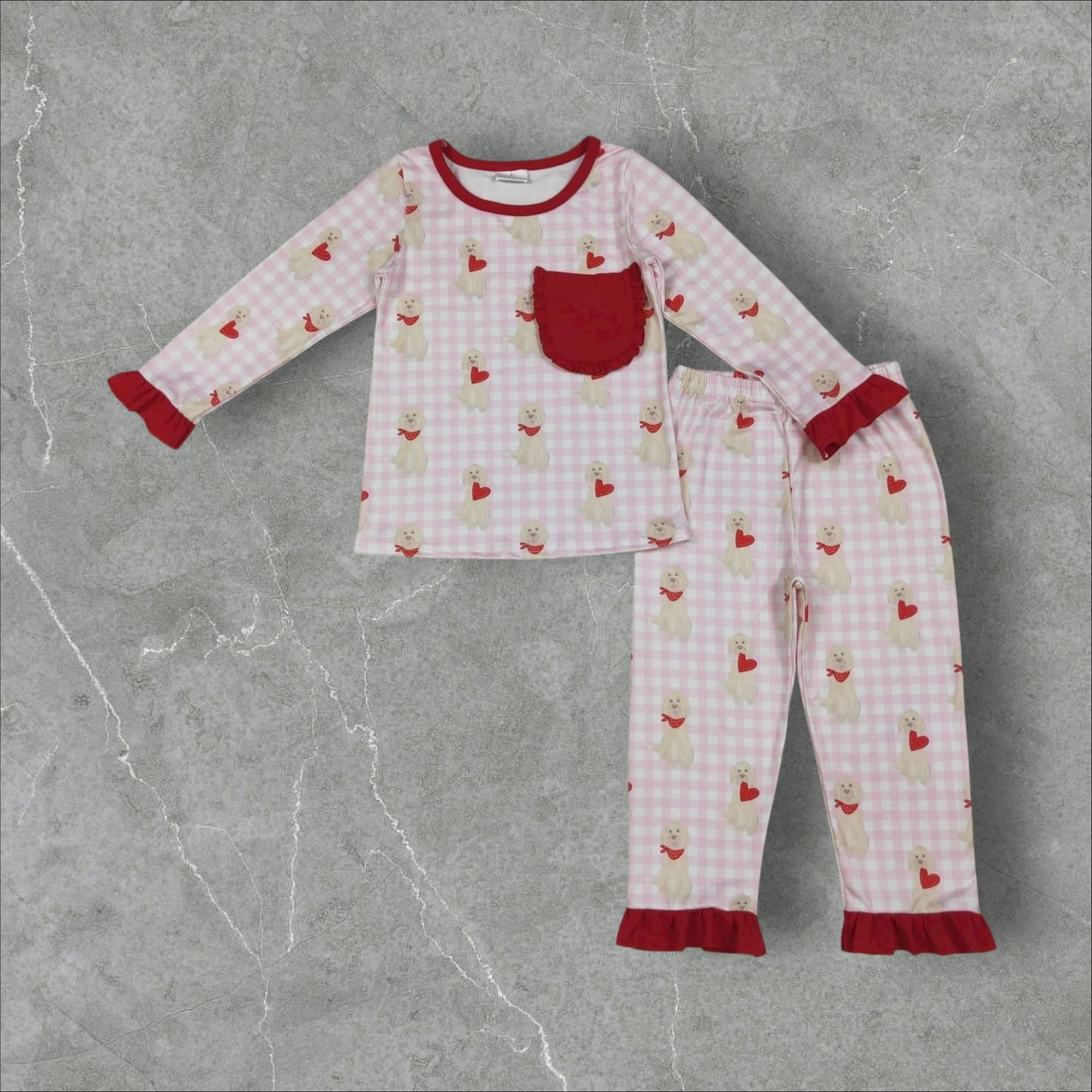 *PRE-ORDER* Valentine's - Dog Ruffle Lounge Set