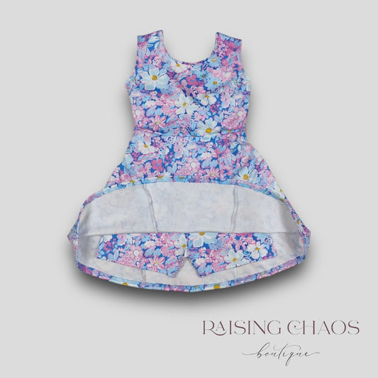 *Pre-Order* Floral Athletic Dress w Twist Back + Built-In Shorts