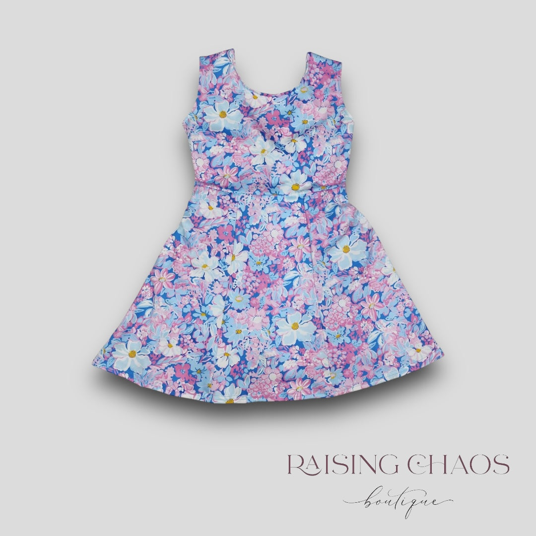 *Pre-Order* Floral Athletic Dress w Twist Back + Built-In Shorts