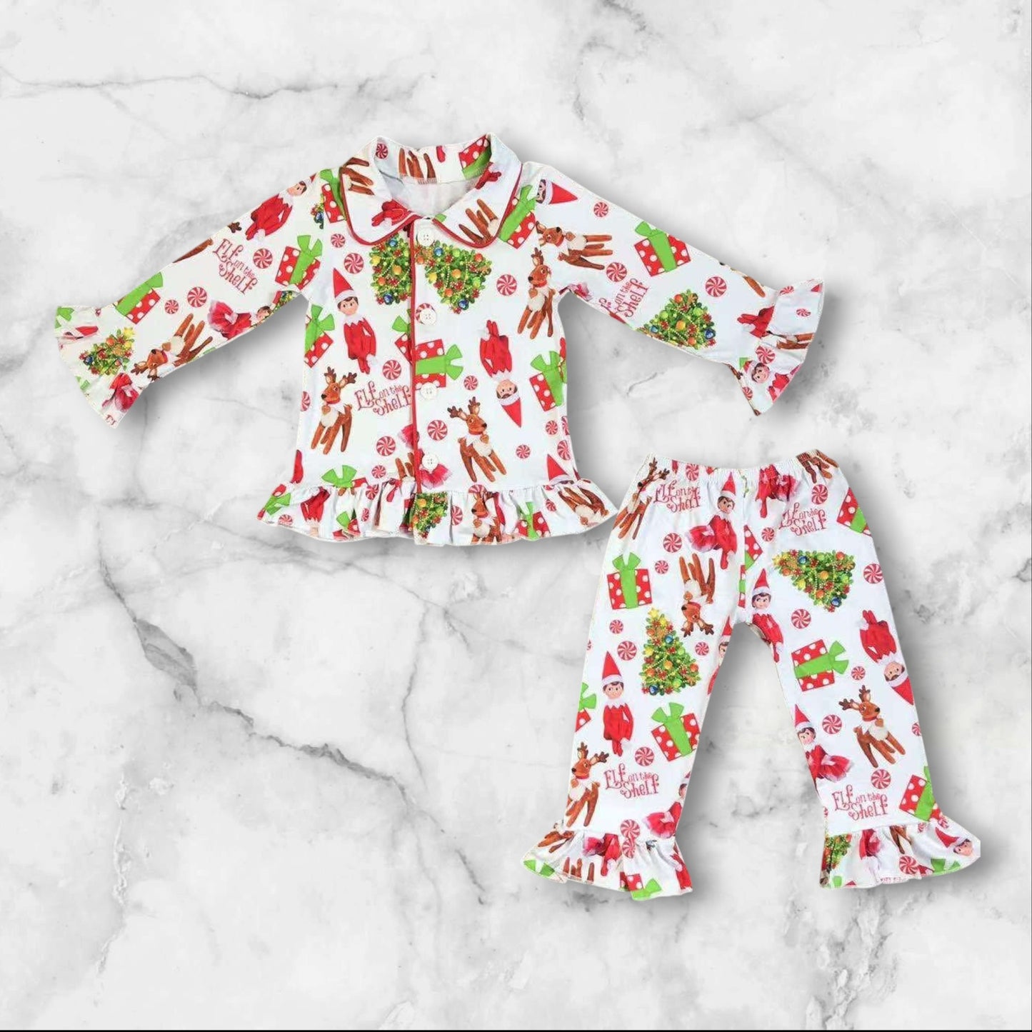 *Pre-Order* Christmas Elf Ruffle Lounge Set