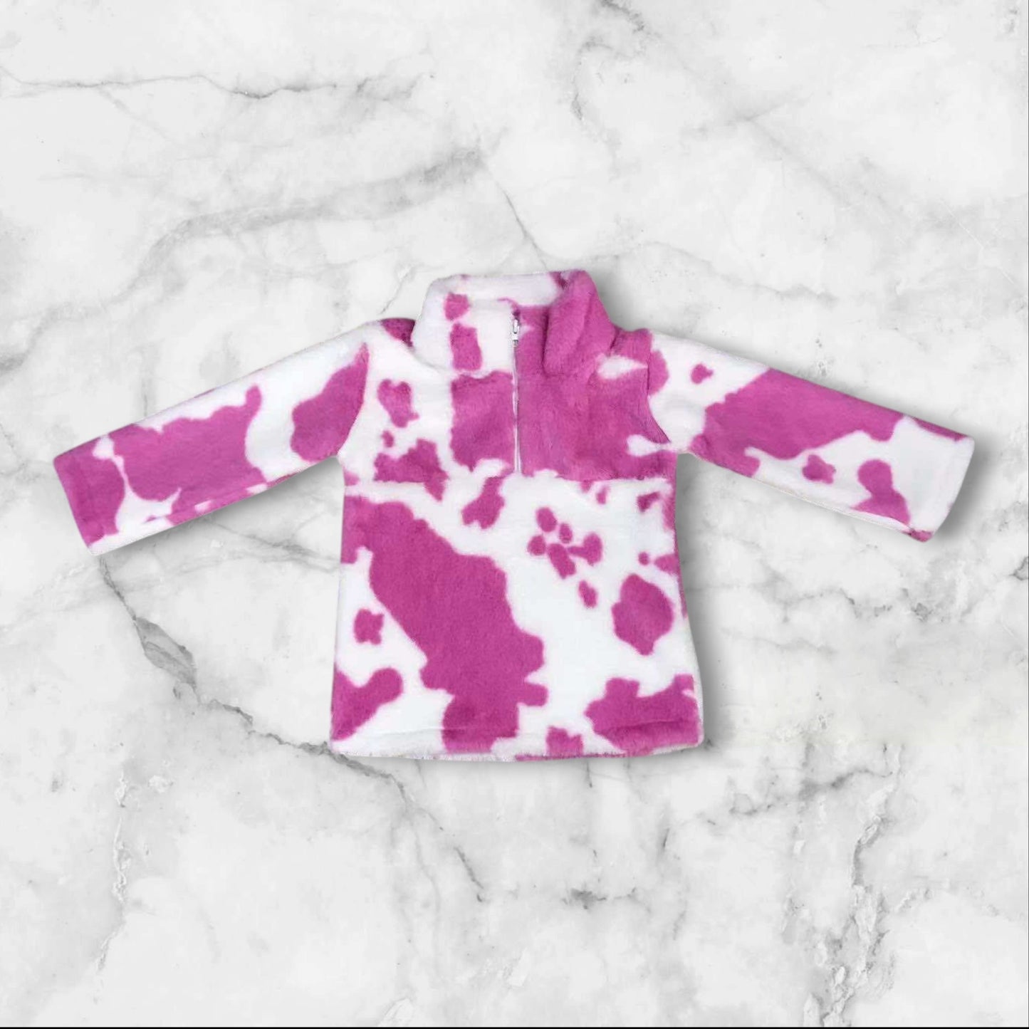 *PRE-ORDER* Pink Cow Quarter Zip Fleece Pullover