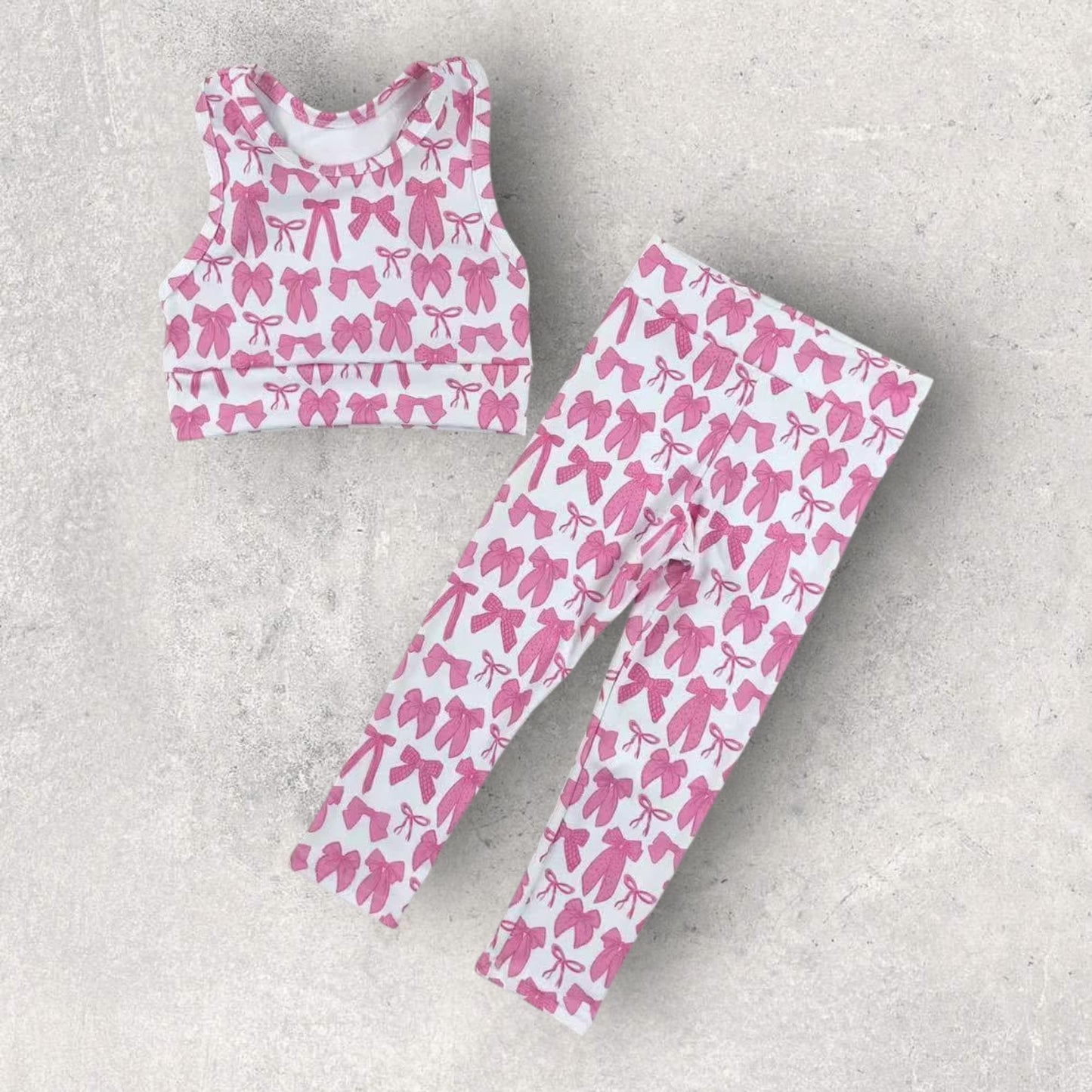 *PRE-ORDER* Athletic Bow Crop Pant Set