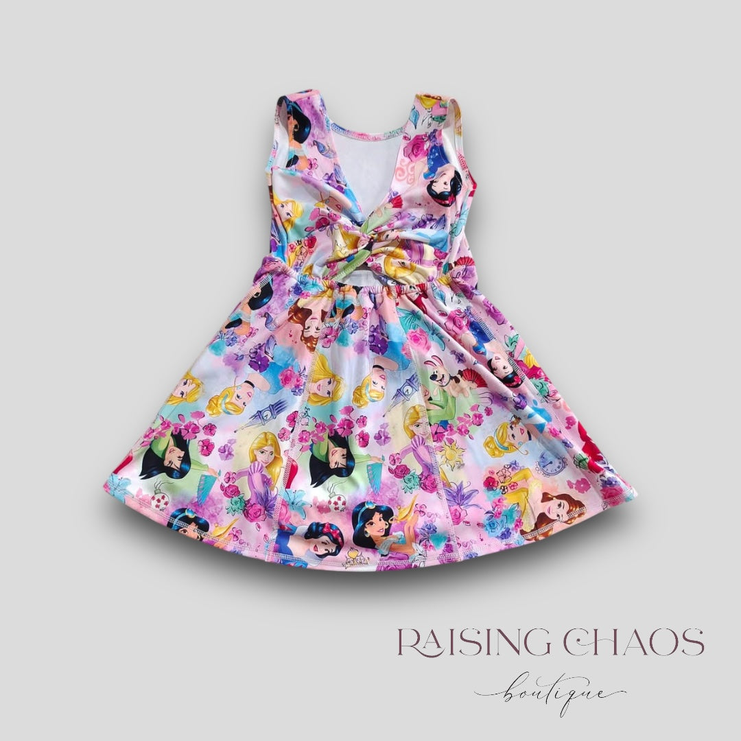 *Pre-Order* Princess Athletic Dress w Twist Back + Built-In Shorts