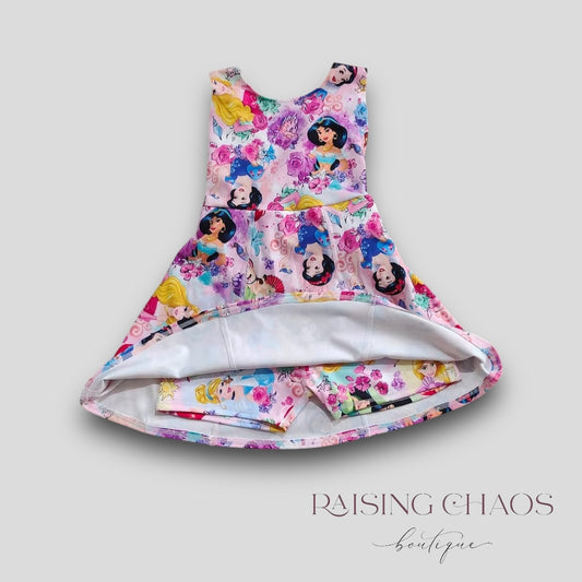 *Pre-Order* Princess Athletic Dress w Twist Back + Built-In Shorts
