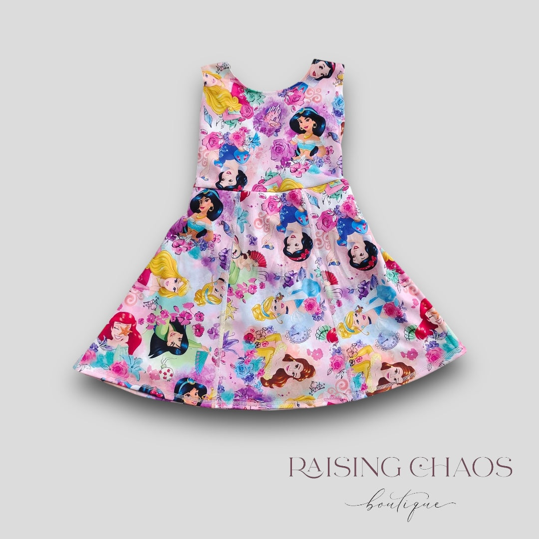 *Pre-Order* Princess Athletic Dress w Twist Back + Built-In Shorts