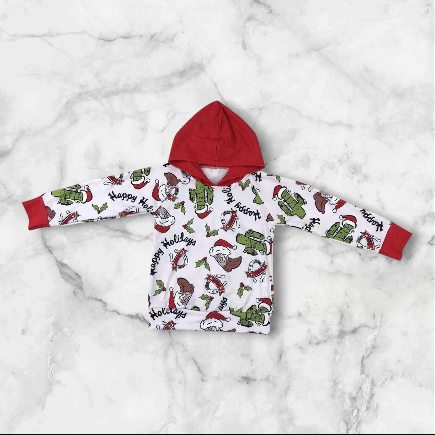 *PRE-ORDER* Christmas - Western Hooded Top