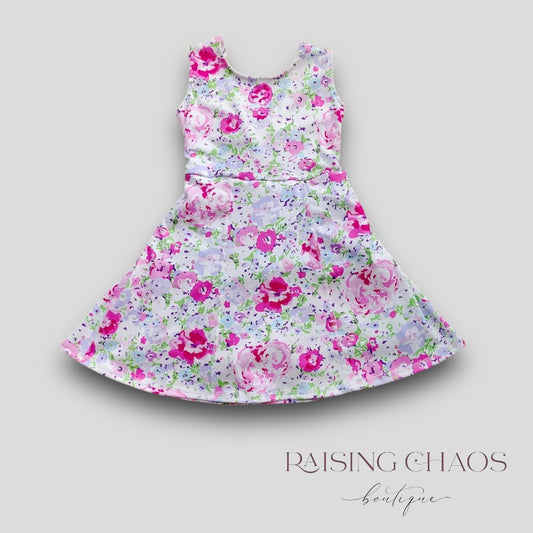 *Pre-Order* Floral Athletic Dress w Twist Back + Built-In Shorts