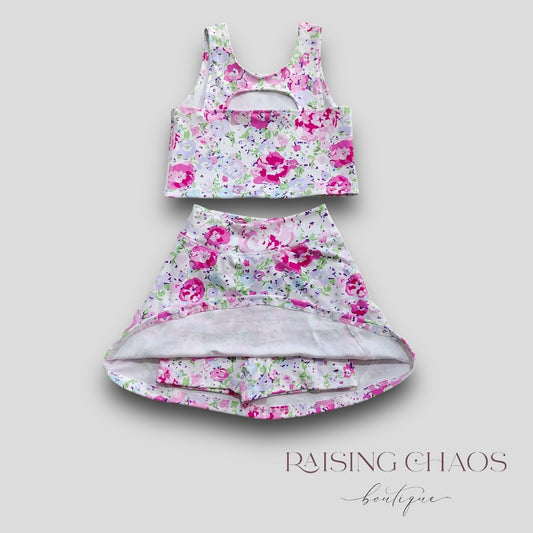 *Pre-Order* Floral Athletic Skort Set