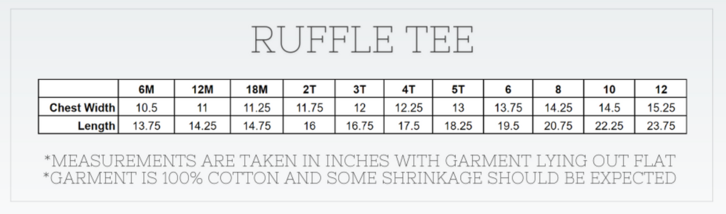 *CHRISTMAS* MTO Kids - Long Sleeve Ruffle Tee