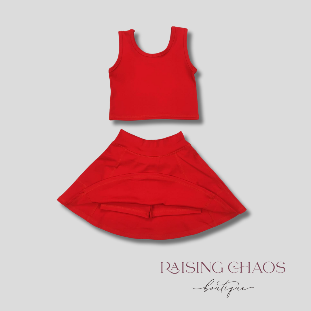 *PRE-ORDER* Red Athletic Skort Set