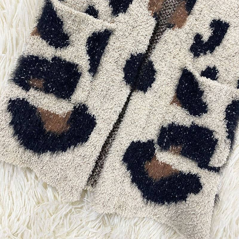 Fuzzy Leopard Cardigan