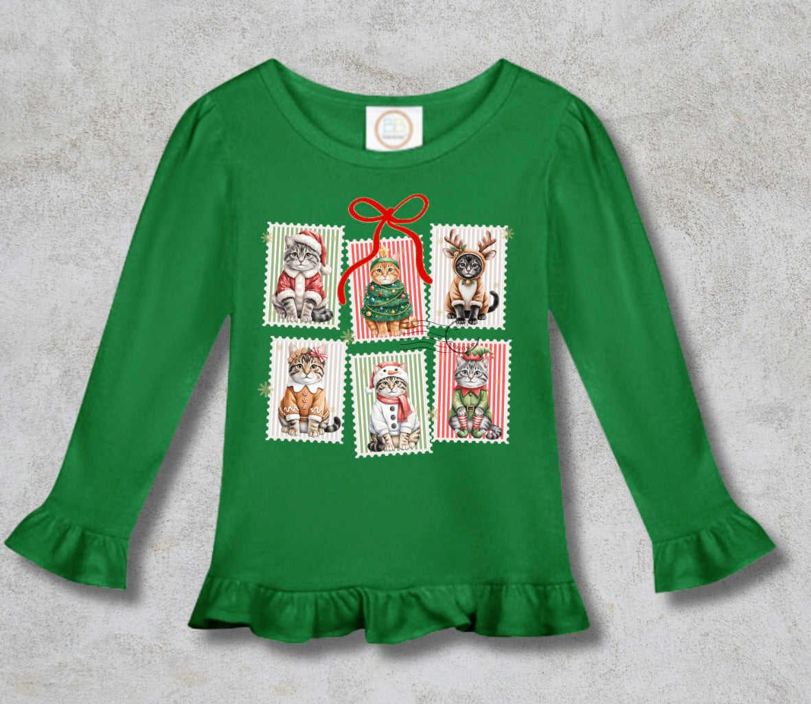 *CHRISTMAS* MTO Kids - Long Sleeve Ruffle Tee