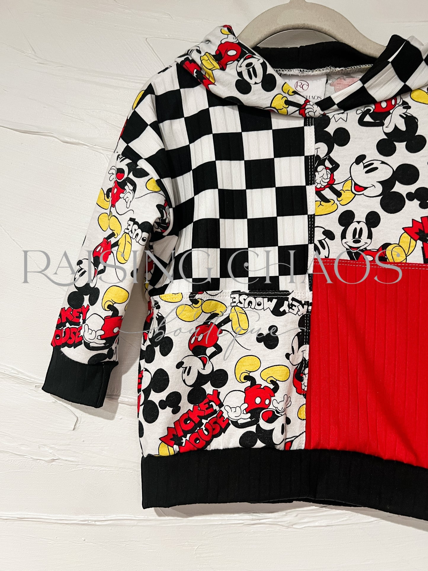 RTS *Handmade* Mouse Custom Colorblock Hoodie Upcycle