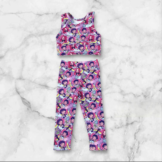 *PRE-ORDER* KPOP - Athletic Bow Crop Pant Set